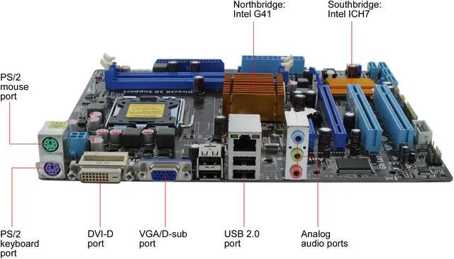 Alt view image 8 of 10 - ASUS P5G41-M LE/CSM LGA 775 Intel G41 Micro ATX Intel Motherboard