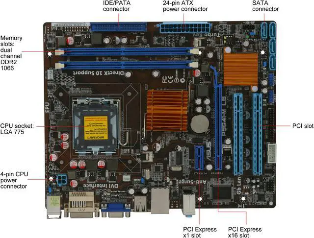 Alt view image 9 of 10 - ASUS P5G41-M LE/CSM LGA 775 Intel G41 Micro ATX Intel Motherboard