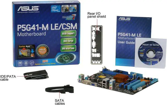 Alt view image 10 of 10 - ASUS P5G41-M LE/CSM LGA 775 Intel G41 Micro ATX Intel Motherboard