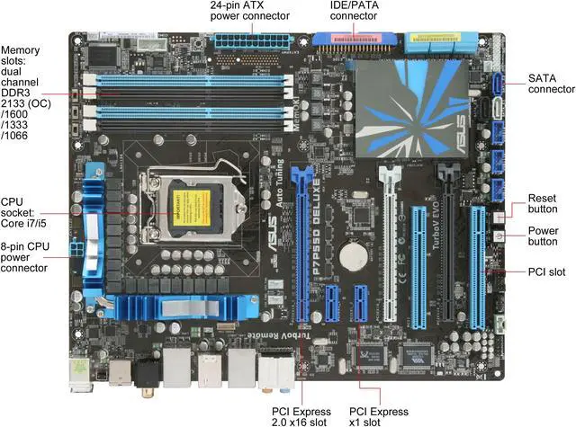Alt view image 9 of 11 - ASUS P7P55D Deluxe LGA 1156 Intel P55 ATX Intel Motherboard