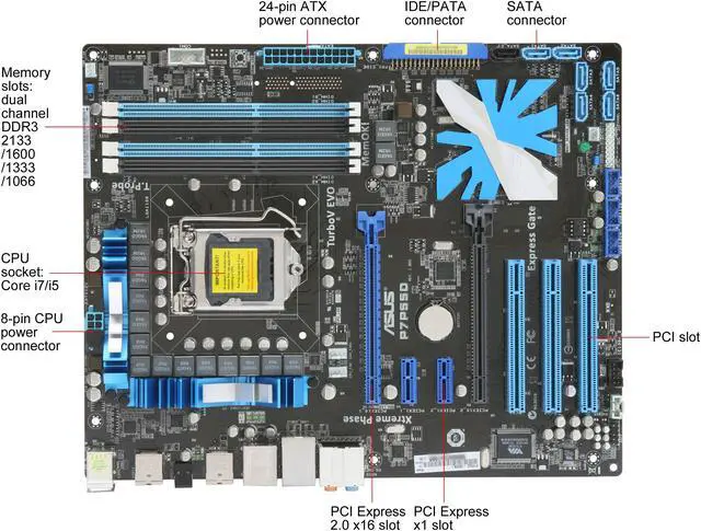 Alt view image 9 of 11 - ASUS P7P55D LGA 1156 Intel P55 ATX Intel Motherboard