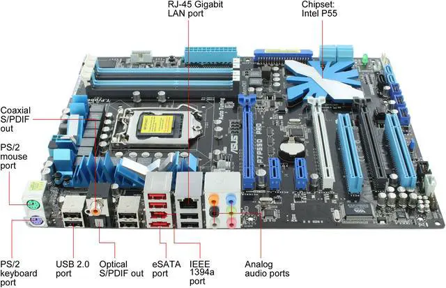 Alt view image 8 of 11 - ASUS P7P55D PRO LGA 1156 Intel P55 ATX Intel Motherboard