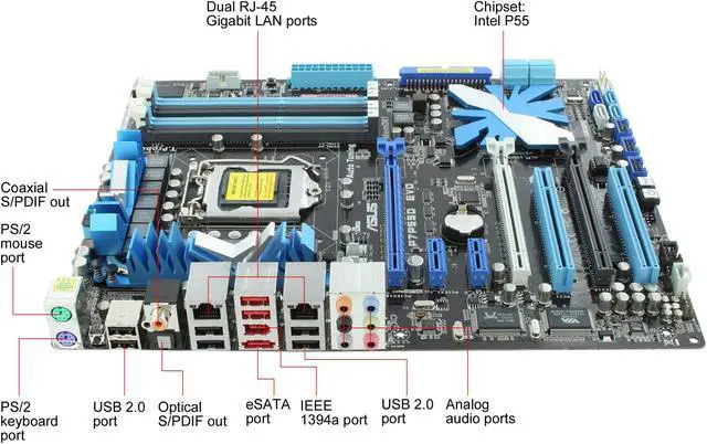 Alt view image 8 of 11 - ASUS P7P55D EVO LGA 1156 Intel P55 ATX Intel Motherboard
