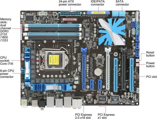 Alt view image 9 of 11 - ASUS P7P55D EVO LGA 1156 Intel P55 ATX Intel Motherboard