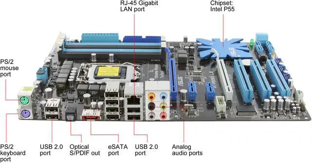 Alt view image 8 of 11 - ASUS P7P55D LE LGA 1156 Intel P55 ATX Intel Motherboard
