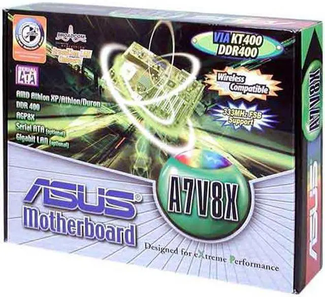 Alt view image 4 of 4 - ASUS A7V8X 462(A) VIA KT400 ATX AMD Motherboard