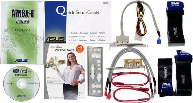 Alt view image 3 of 4 - ASUS A7N8X-E Deluxe 462(A) NVIDIA nForce2 Ultra 400 ATX AMD Motherboard
