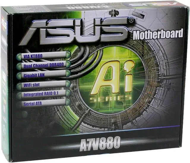 Alt view image 4 of 4 - ASUS A7V880 462(A) VIA KT880 ATX AMD Motherboard