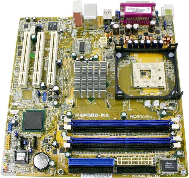 Alt view image 2 of 4 - ASUS P4P800-MX Socket 478 Intel 865GV Micro ATX Intel Motherboard