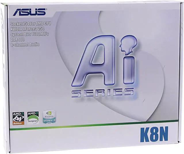 Alt view image 4 of 4 - ASUS K8N 754 NVIDIA nForce3 250 ATX AMD Motherboard