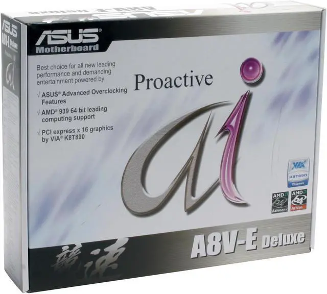 Alt view image 5 of 5 - ASUS A8V-E Deluxe 939 VIA K8T890 ATX AMD Motherboard