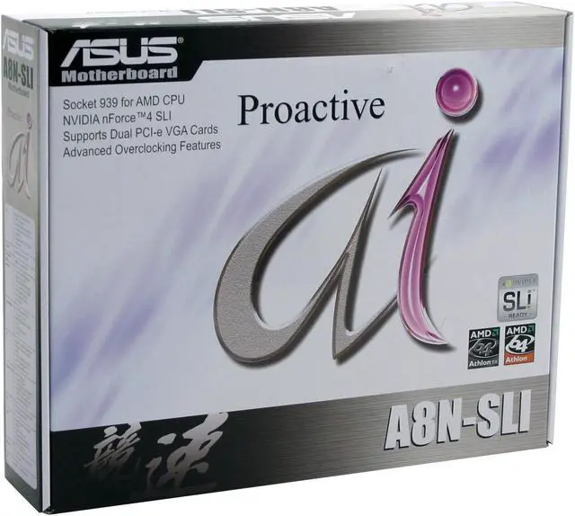 Alt view image 5 of 5 - ASUS A8N-SLI 939 NVIDIA nForce4 SLI ATX AMD Motherboard