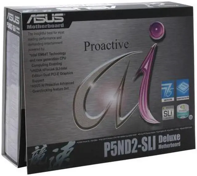 Alt view image 5 of 5 - ASUS P5ND2-SLI Deluxe LGA 775 Nvidia nForce 4 SLI Intel Edition ATX Intel Motherboard
