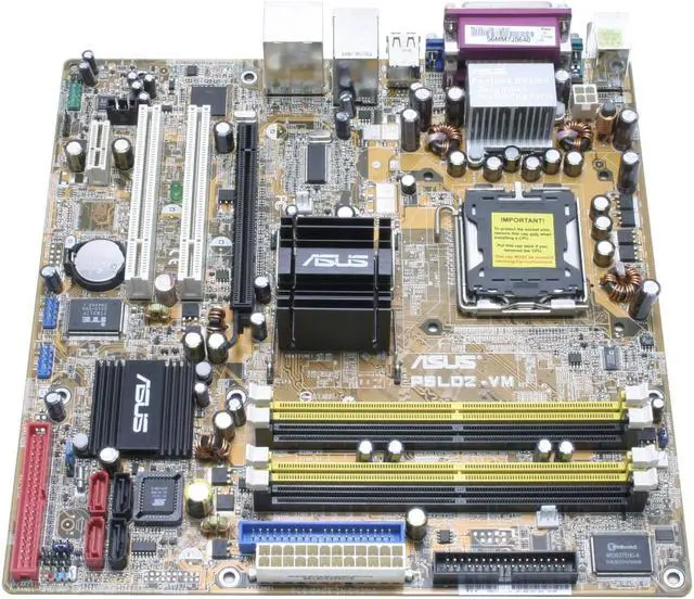 Alt view image 2 of 4 - ASUS P5LD2-VM LGA 775 Intel 945G Micro ATX Intel Motherboard