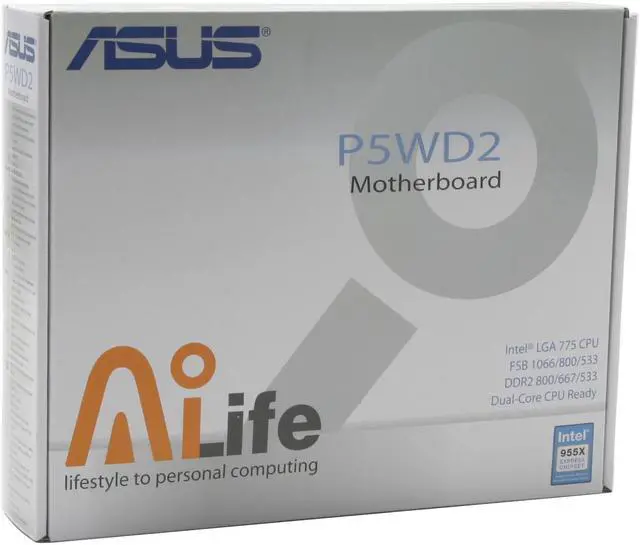 Alt view image 5 of 5 - ASUS P5WD2 LGA 775 Intel 955X ATX Intel Motherboard