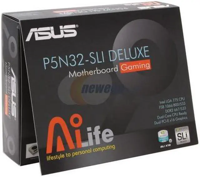 Alt view image 6 of 6 - ASUS P5N32-SLI Deluxe LGA 775 NVIDIA nForce4 SLI Intel Edition ATX Intel Motherboard