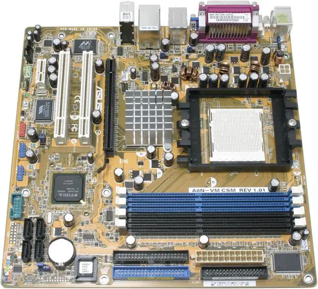 Alt view image 2 of 4 - ASUS A8N-VM CSM 939 NVIDIA GeForce 6150 Micro ATX AMD Motherboard