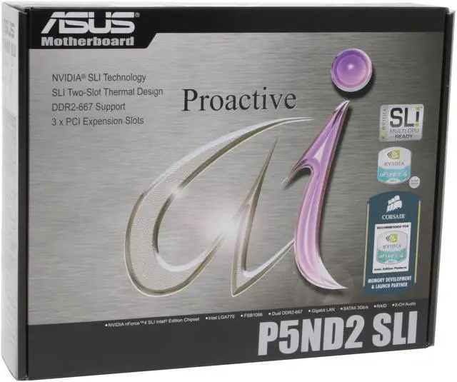 Alt view image 5 of 5 - ASUS P5ND2-SLI LGA 775 NVIDIA nForce 4 SLI Intel Edition ATX Intel Motherboard