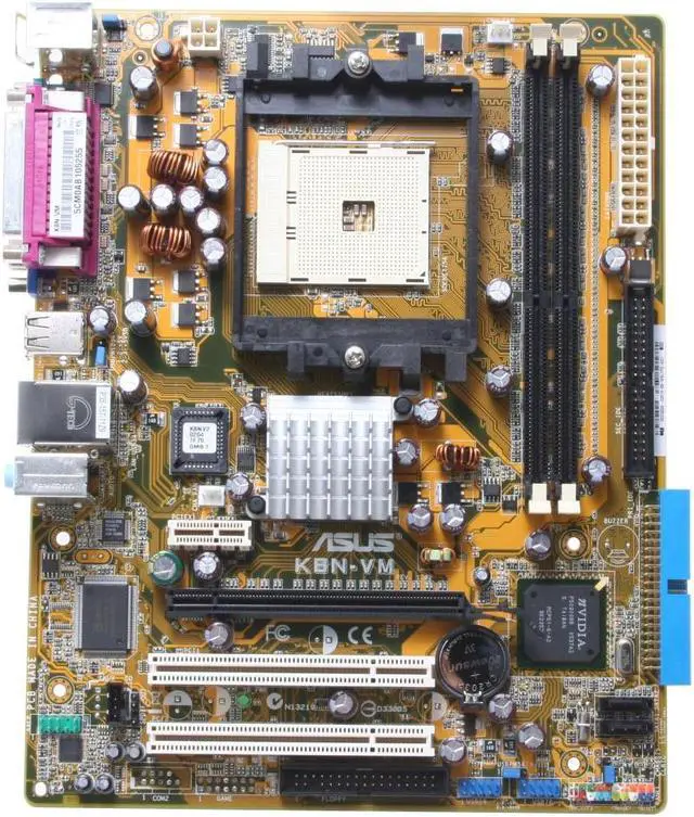 Alt view image 4 of 7 - ASUS K8N-VM 754 NVIDIA GeForce 6100 Micro ATX AMD Motherboard