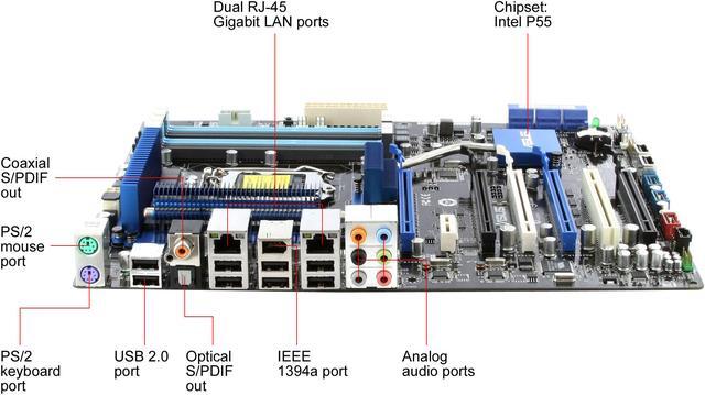 Alt view image 9 of 12 - ASUS P7P55 WS SuperComputer with NF200 LGA 1156 Intel P55 ATX Intel Motherboard