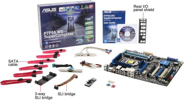 Alt view image 12 of 12 - ASUS P7P55 WS SuperComputer with NF200 LGA 1156 Intel P55 ATX Intel Motherboard