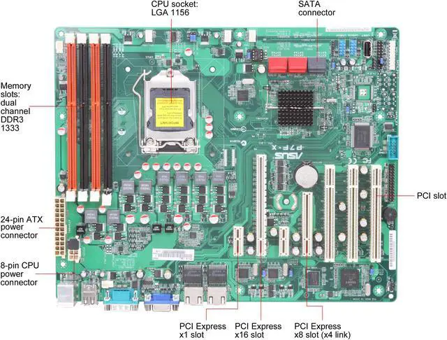Alt view image 9 of 11 - ASUS P7F-X ATX Server Motherboard LGA 1156 Intel 3420