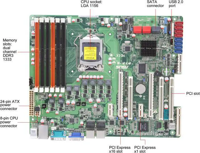 Alt view image 9 of 11 - ASUS P7F-E ATX Server Motherboard LGA 1156 Intel 3420 w/ Flex-E Technology