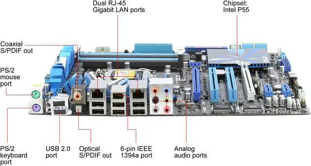 Alt view image 8 of 11 - ASUS P7P55D Premium LGA 1156 Intel P55 ATX Intel Motherboard w/ SATA 6 Gb/s