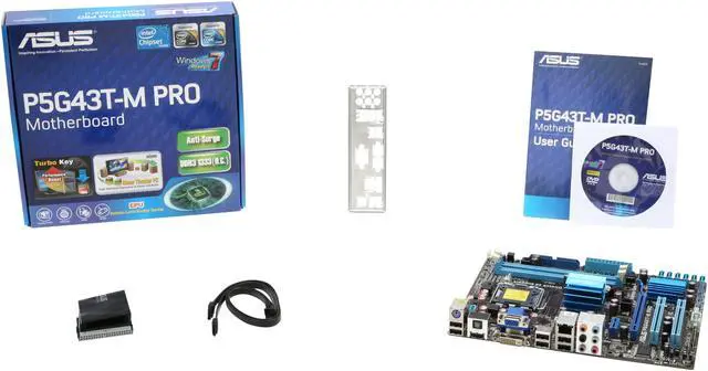 Alt view image 5 of 5 - ASUS P5G43T-M Pro LGA 775 Intel G43 HDMI Micro ATX Intel Motherboard