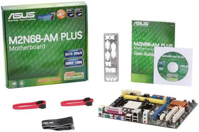 Alt view image 5 of 5 - ASUS M2N68-AM PLUS AM3/AM2+/AM2 NVIDIA Geforce 7025/nForce 630a Micro ATX AMD Motherboard