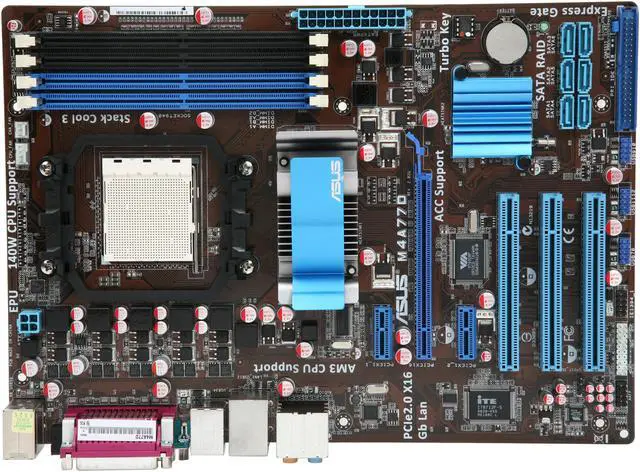 Alt view image 3 of 5 - ASUS M4A77D AM3/AM2+/AM2 AMD 770 ATX AMD Motherboard