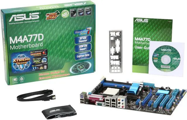 Alt view image 5 of 5 - ASUS M4A77D AM3/AM2+/AM2 AMD 770 ATX AMD Motherboard