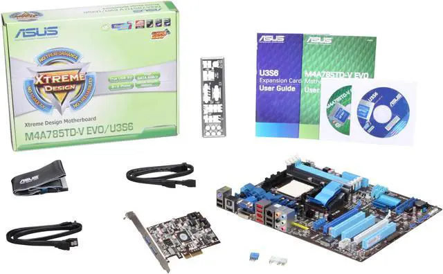 Alt view image 5 of 5 - ASUS M4A785TD-V EVO/U3S6 AM3 AMD 785G USB 3.0 HDMI ATX AMD Motherboard