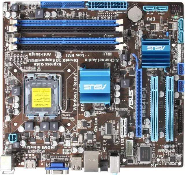 Alt view image 3 of 5 - ASUS P5G41C-M LGA 775 Intel G41 HDMI Micro ATX Intel Motherboard