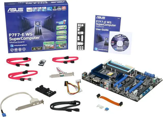 Alt view image 5 of 5 - ASUS P7F7-E WS SuperComputer LGA 1156 Intel 3450 w/ NVIDIA NF200 USB 3.0 ATX Intel Motherboard