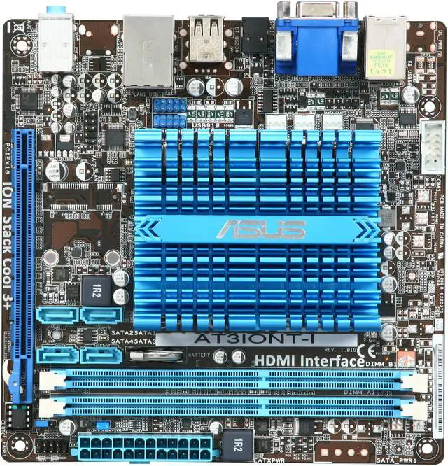 Alt view image 3 of 5 - ASUS AT3IONT-I Intel Atom 330 PBGA437 NVIDIA ION Mini ITX Motherboard / CPU Combo