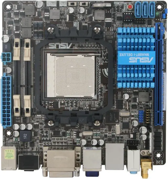Alt view image 3 of 5 - ASUS M4A88T-I Deluxe AM3 AMD 880G USB 3.0 HDMI Mini ITX AMD Motherboard