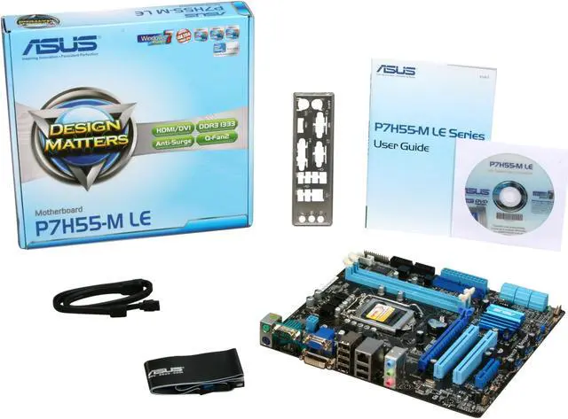 Alt view image 5 of 5 - ASUS P7H55-M LE LGA 1156 Intel H55 HDMI Micro ATX Intel Motherboard