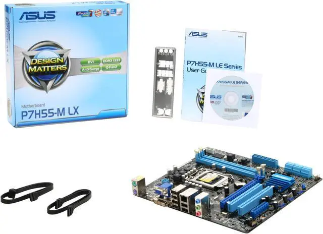 Alt view image 5 of 5 - ASUS P7H55-M LX LGA 1156 Intel H55 Micro ATX Intel Motherboard