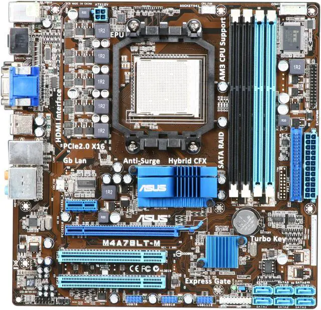 Alt view image 3 of 5 - ASUS M4A78LT-M AM3 AMD 760G HDMI Micro ATX AMD Motherboard