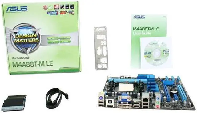 Alt view image 5 of 5 - ASUS M4A88T-M LE AM3 AMD 880G HDMI Micro ATX AMD Motherboard