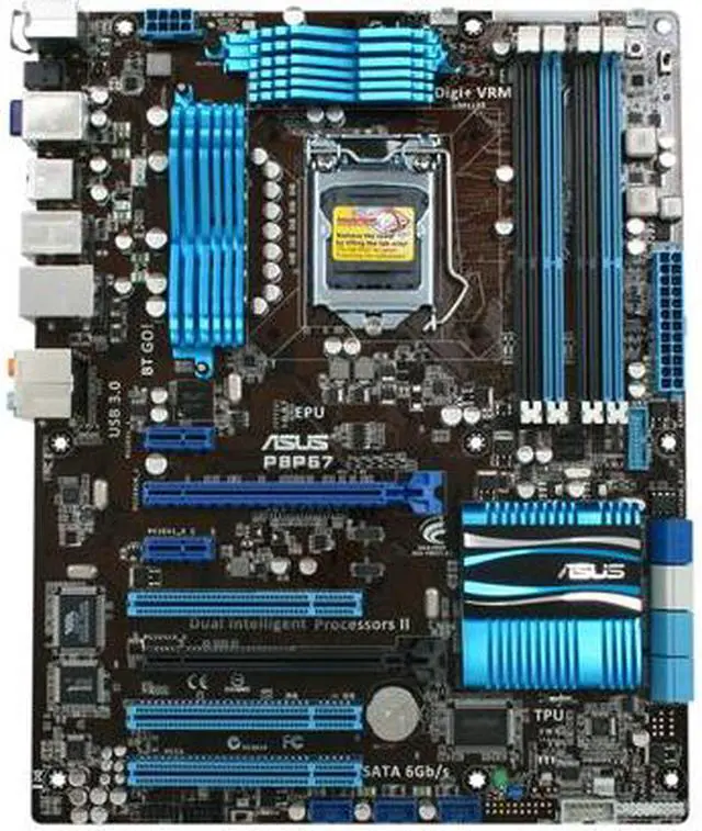 Alt view image 3 of 5 - ASUS P8P67 LGA 1155 Intel P67 USB 3.0 ATX Intel Motherboard