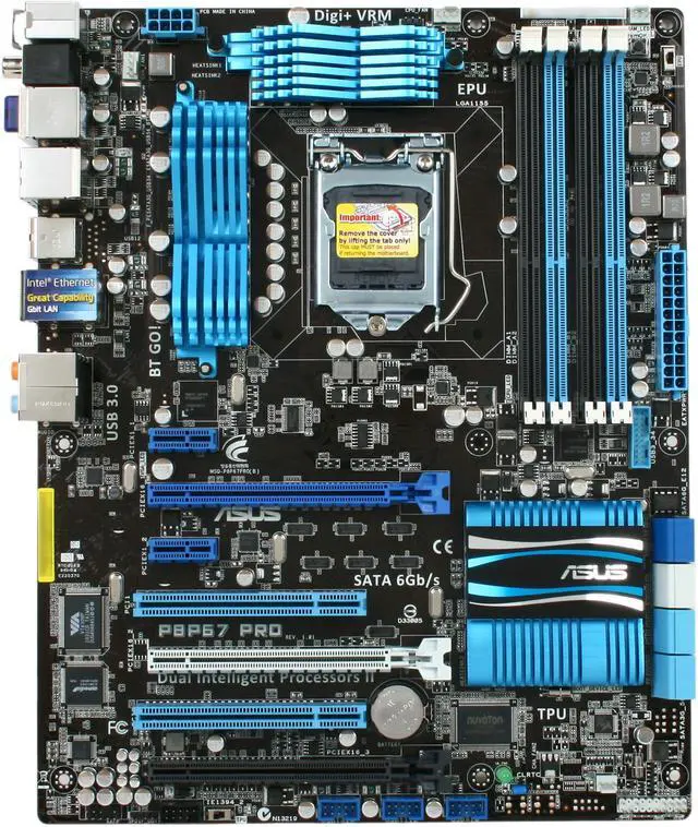 Alt view image 3 of 5 - ASUS P8P67 PRO LGA 1155 Intel P67 USB 3.0 ATX Intel Motherboard