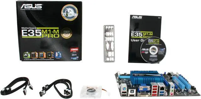 Alt view image 5 of 5 - ASUS E35M1-M PRO Fusion AMD E-350 APU (1.6GHz, Dual-Core) AMD Hudson M1 Micro ATX Motherboard/CPU Combo