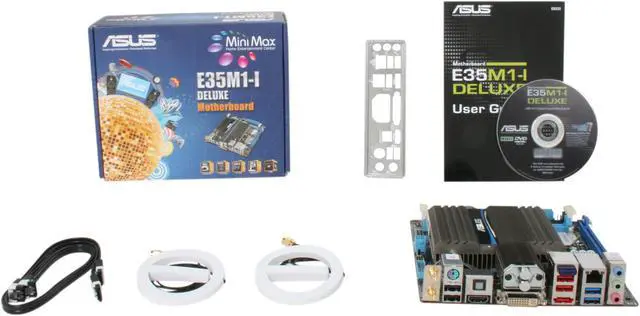 Alt view image 5 of 5 - ASUS E35M1-I DELUXE Fusion AMD E-350 APU (1.6GHz, Dual-Core) AMD Hudson M1 Mini ITX Motherboard/CPU Combo