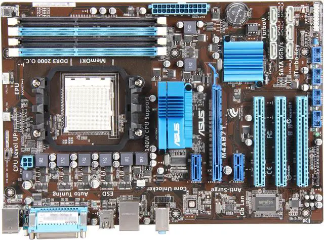 Alt view image 3 of 5 - ASUS M4A87T AM3 AMD 870 ATX AMD Motherboard