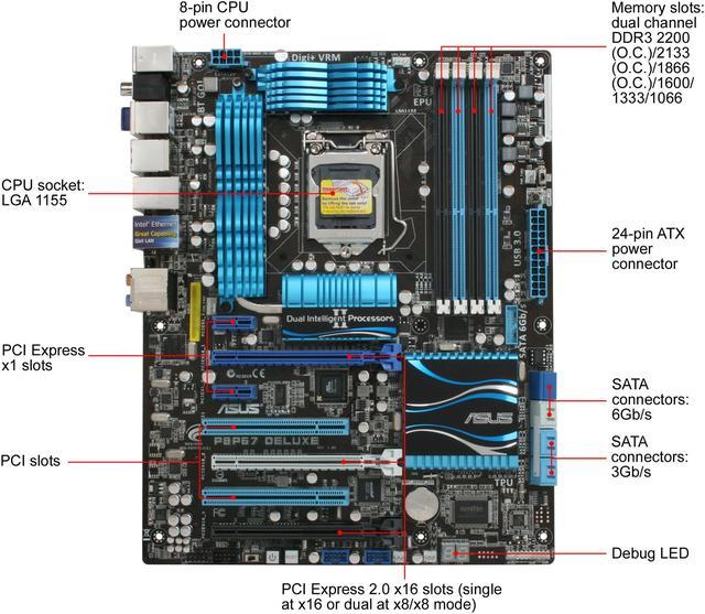 ASUS P8P67 DELUXE (REV 3.0) LGA 1155 ATX Intel Motherboard with