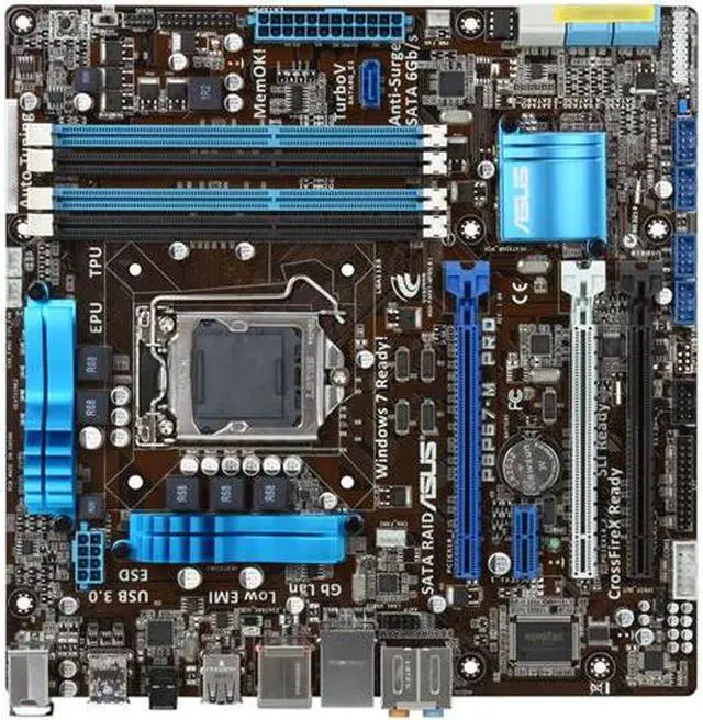 Alt view image 3 of 5 - ASUS P8P67-M PRO (REV 3.0) LGA 1155 Intel P67 USB 3.0 Micro ATX Intel Motherboard