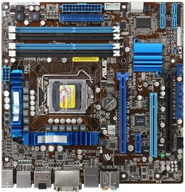 Alt view image 3 of 5 - ASUS P8H67-M EVO (REV 3.0) LGA 1155 Intel H67 HDMI USB 3.0 Micro ATX Intel Motherboard with UEFI BIOS