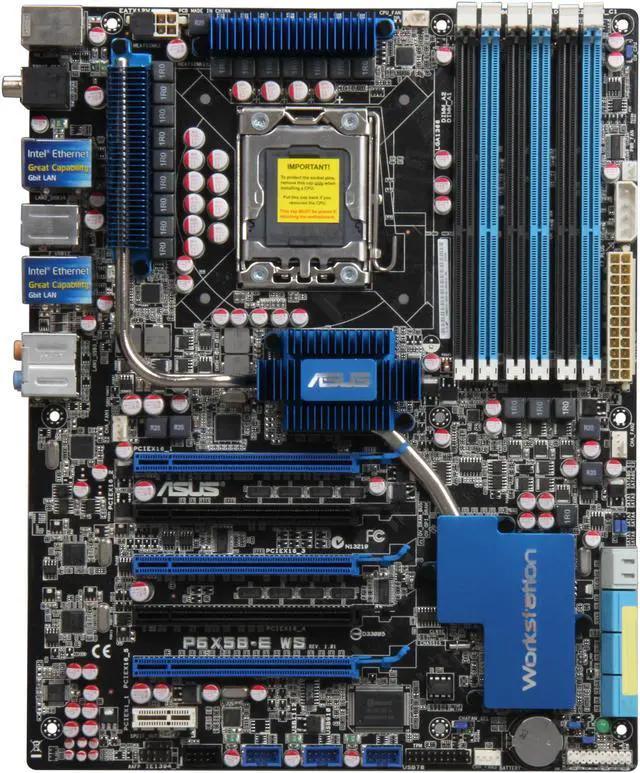 Alt view image 3 of 5 - ASUS P6X58-E WS LGA 1366 Intel X58 USB 3.0 ATX Intel Motherboard